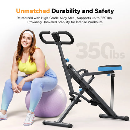 Squat Assist Trainer Foldable Glutes Leg Workout Machine with 3 Tension Bands, 350 Lbs