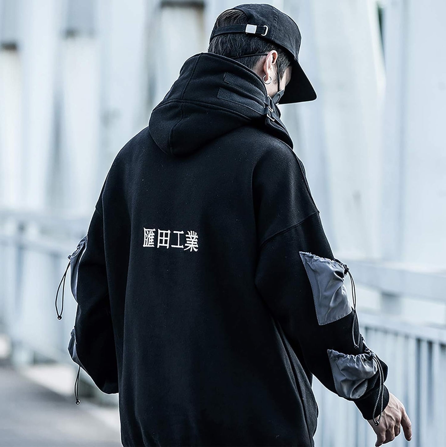 Japanese Streetwear Men'S Techwear Hoodie